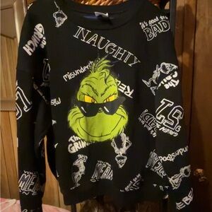 Grinch Graphic Sweatshirt - Black and Green